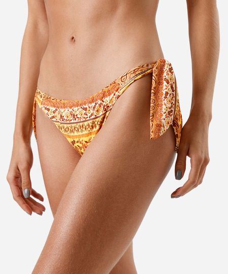 biquíni calcinha feminino de amarração estampado colorido M