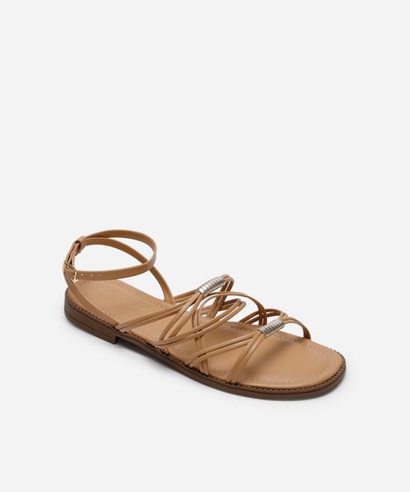 rasteirinha tiras finas oneself bege 39