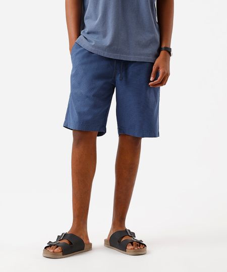 bermuda jogger de sarja texturizada azul G bermuda jogger de sarja texturizada azul G