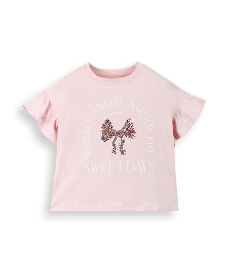 blusa infantil de algodão com laço de paetê e babados rosa 6 blusa infantil de algodão com laço de paetê e babados rosa 6