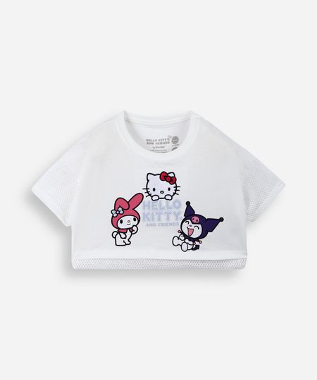 blusa infantil de algodão hello kitty off white 8