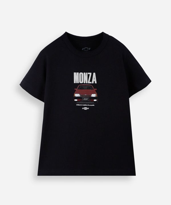 camiseta infantil de algodão monza preto 10