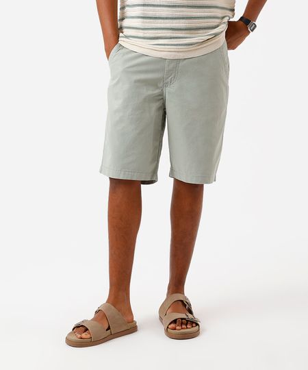 Bermuda Reta de Sarja - verde médio 48 Bermuda Reta de Sarja - verde médio 48