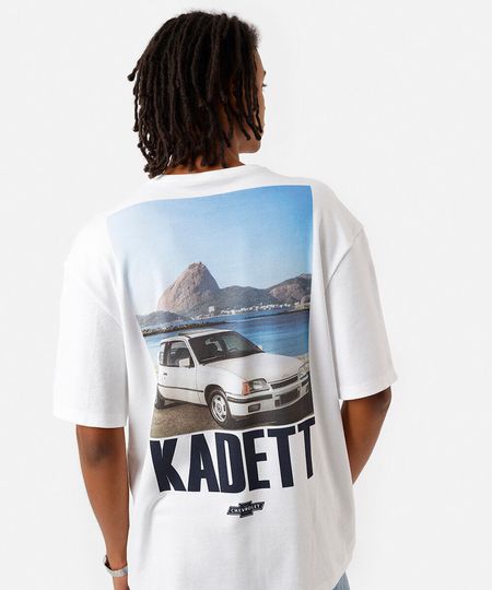 camiseta masculina com algodão kadett chevrolet off white PP