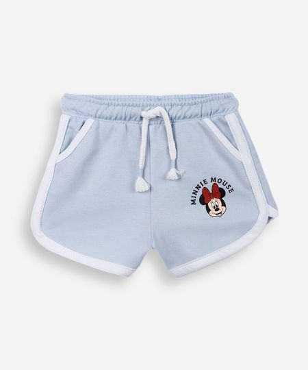 short curto infantil de algodão minnie azul 3