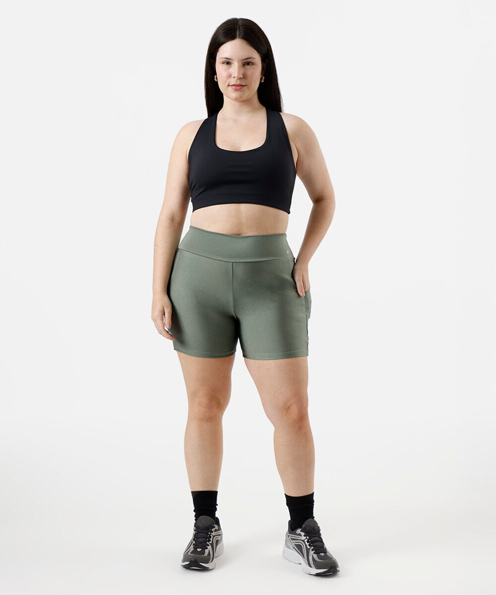bermuda ciclista feminina esportiva plus size verde