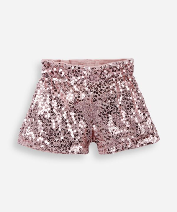 short clochard infantil de paetê rosa 4