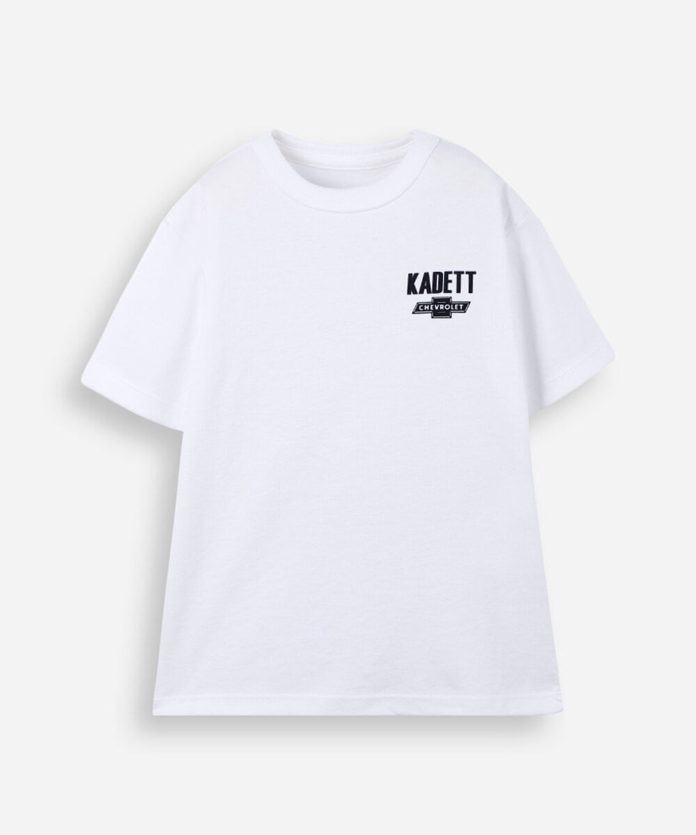 camiseta infantil kadett chevrolet off white