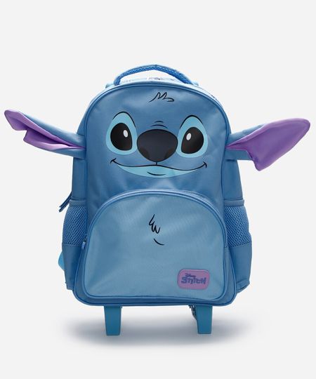 mochila infantil de rodinha stitch azul UNICO