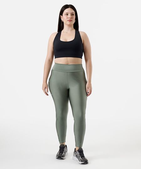 calça legging feminina esportiva ace plus size verde GG2