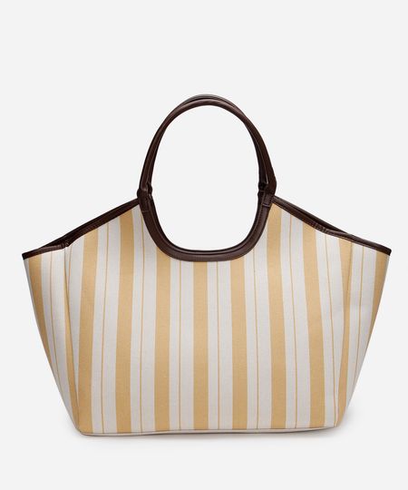 bolsa shopper listrada amarela UNICO bolsa shopper listrada amarela UNICO