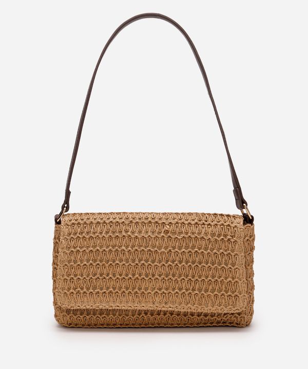 bolsa baguete texturizada bege UNICO