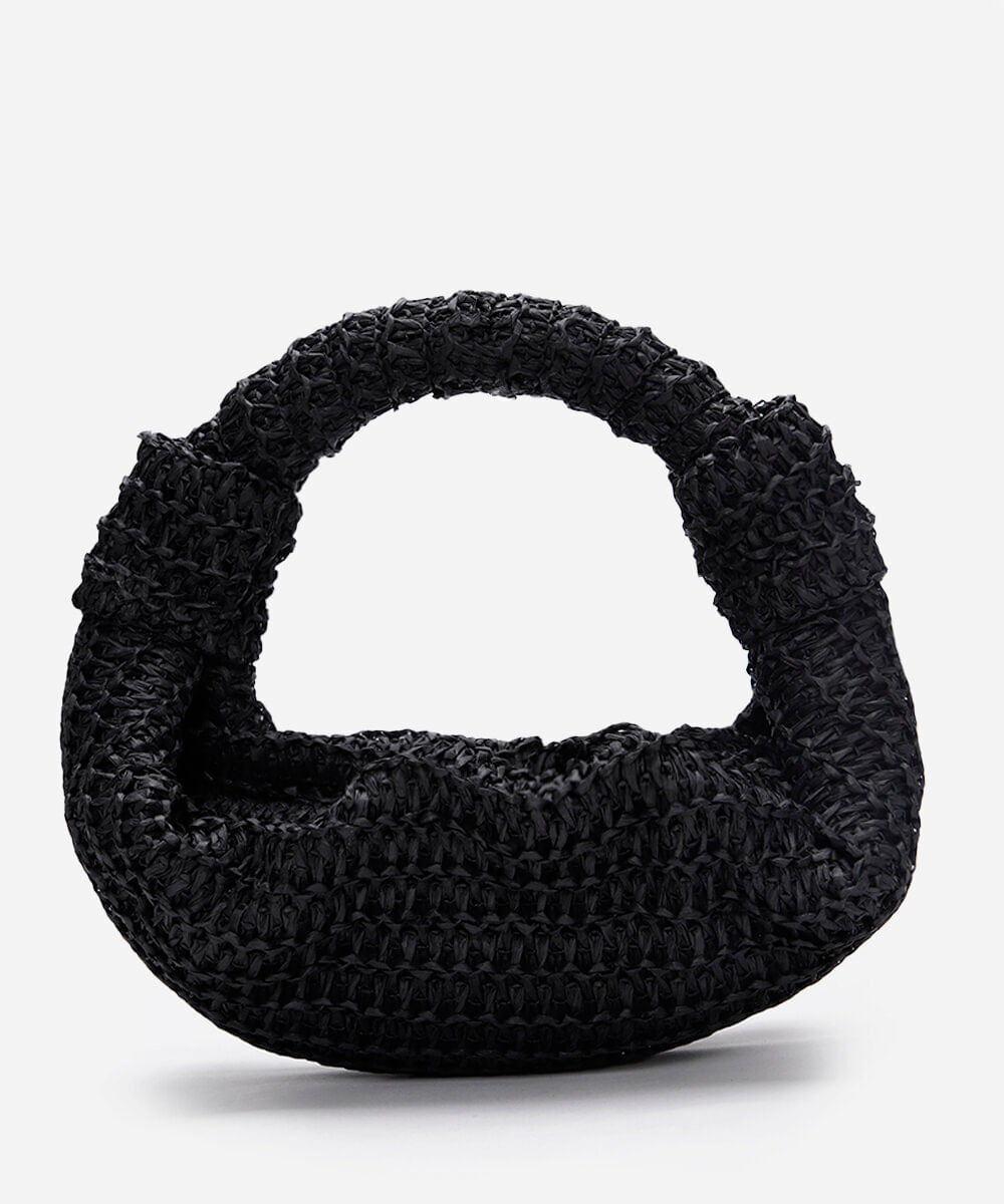 bolsa clutch texturizada preta