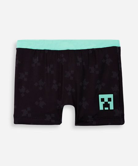 sunga infantil minecraft preto 8