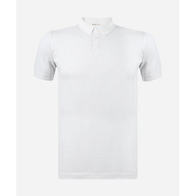 polo juvenil de tricô com mangas curtas off white