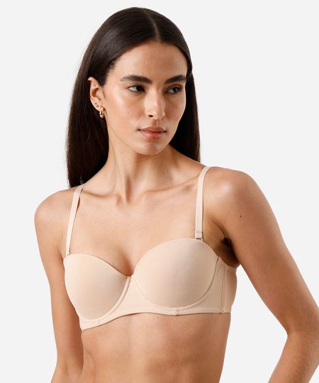 sutiã meia taça com alças removíveis bege 44