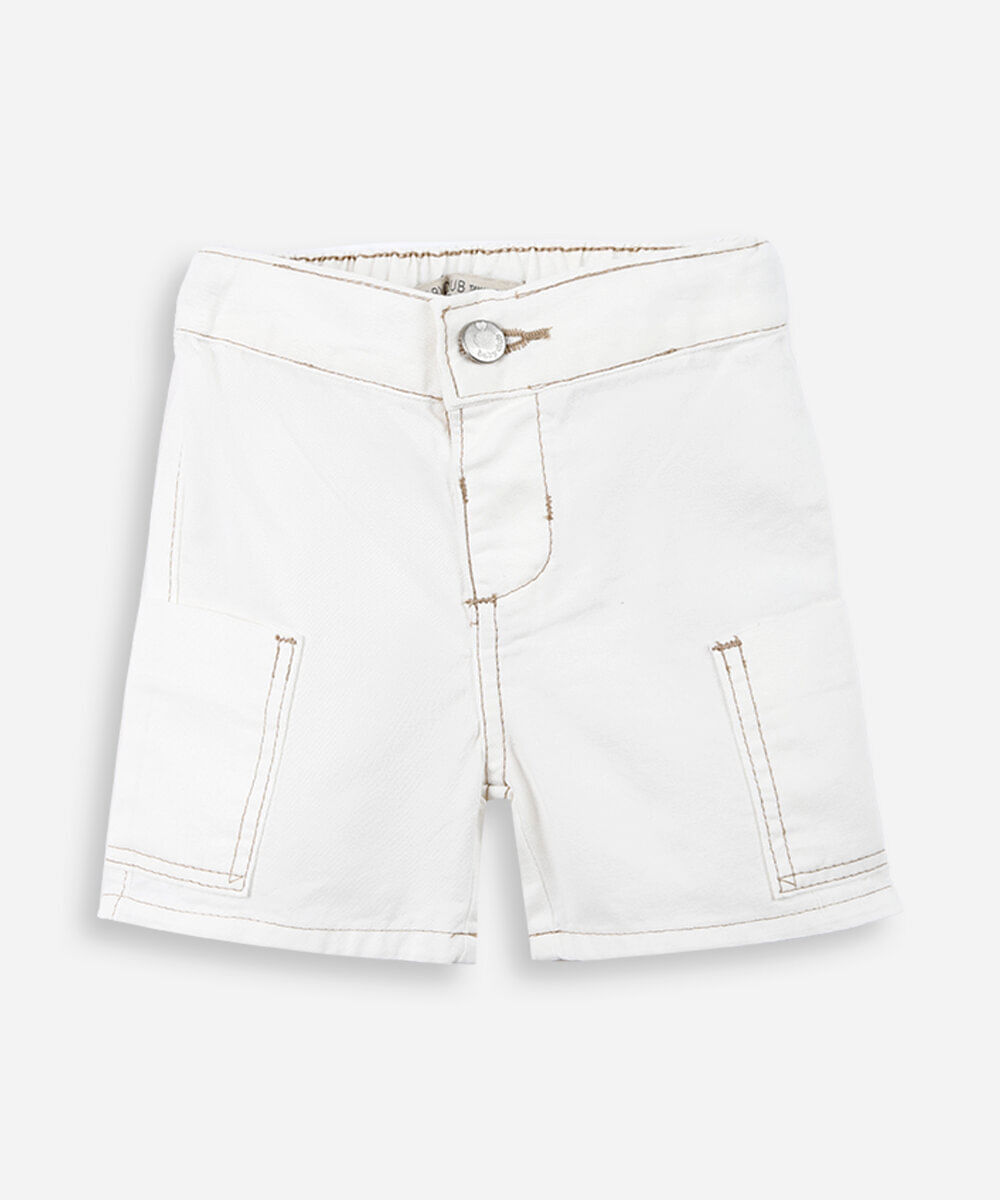 bermuda cargo infantil de algodão off white