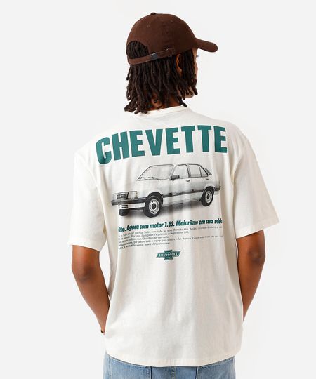 camiseta masculina de algodão chevette off white M camiseta masculina de algodão chevette off white M