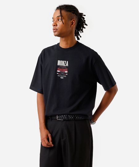 camiseta masculina de algodão monza chevrolet preta M camiseta masculina de algodão monza chevrolet preta M