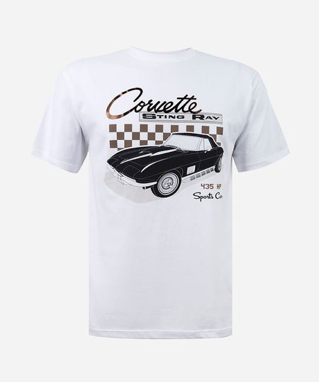camiseta juvenil de algodão corvette off white 16