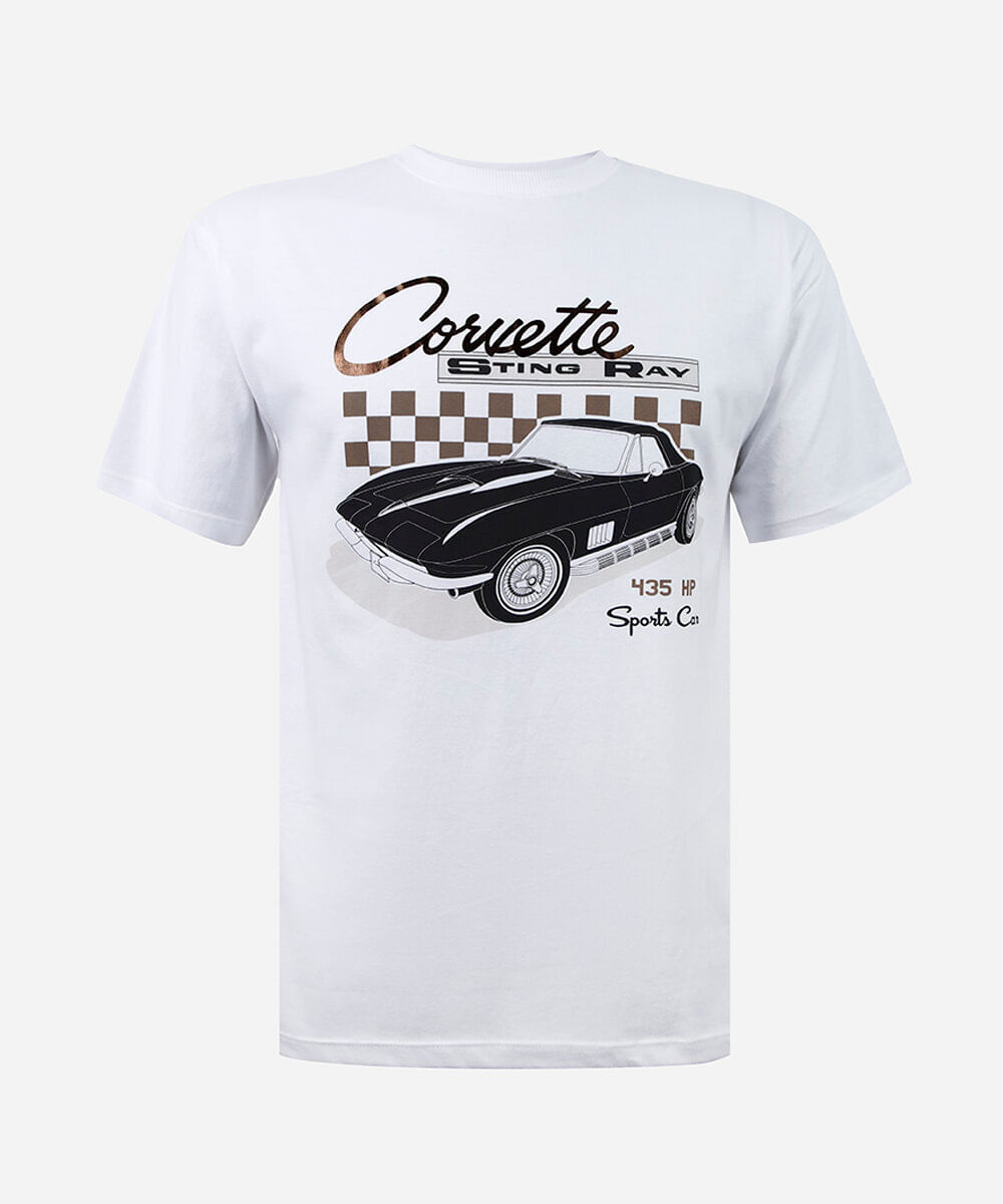 camiseta juvenil de algodão corvette off white