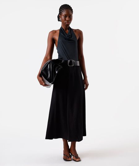 saia midi feminina com viscose assimétrica preta 38 saia midi feminina com viscose assimétrica preta 38