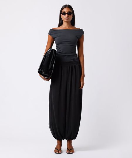 calça aladim feminina cós elástico texturizada mindset preta GG