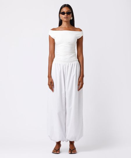 calça aladim feminina cós elástico mindset off white M