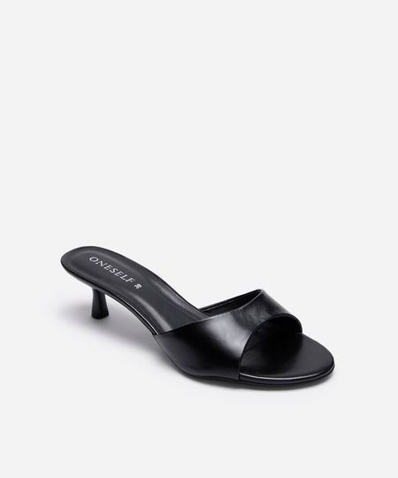 tamanco bico redondo salto fino oneself preto 35