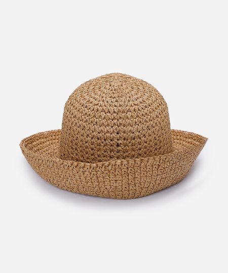 chapéu feminino bucket palha bege UNICO