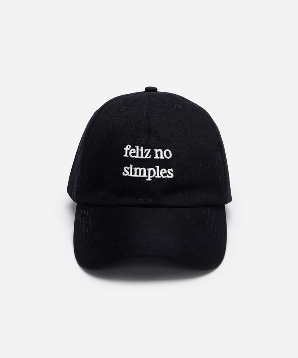 boné aba curva bordado feliz no simples preto