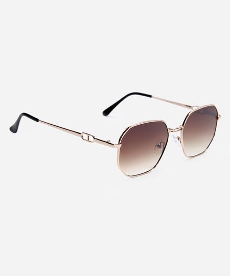 óculos de sol quadrado triton unissex dourado UNICO