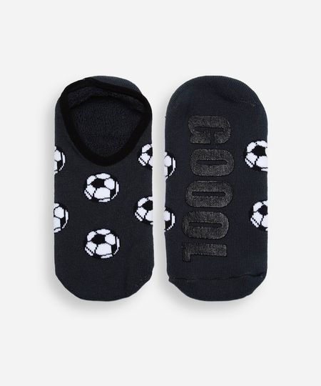 meia sapatilha infantil estampada cinza 26-29