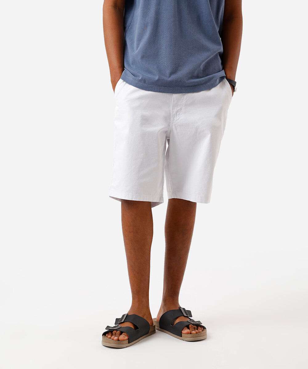 Bermuda Reta de Sarja - branco