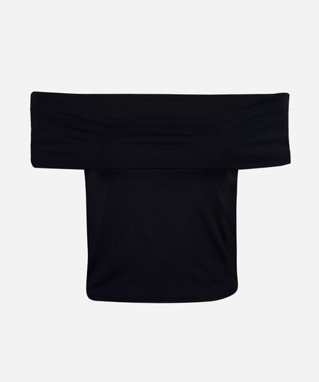 blusa juvenil ombro a ombro de poliamida preta 10
