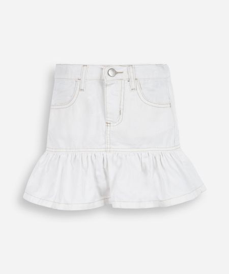 saia peplum infantil de sarja off white 4