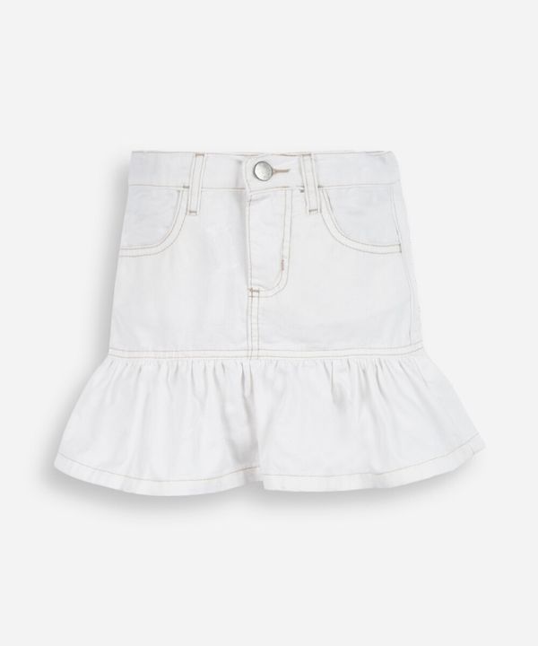 saia peplum infantil de sarja off white 10