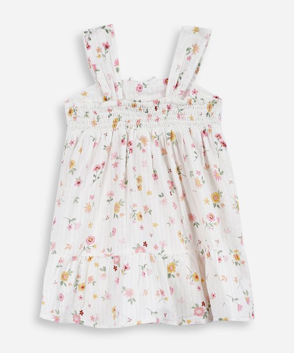 vestido infantil de algodão floral off white 4
