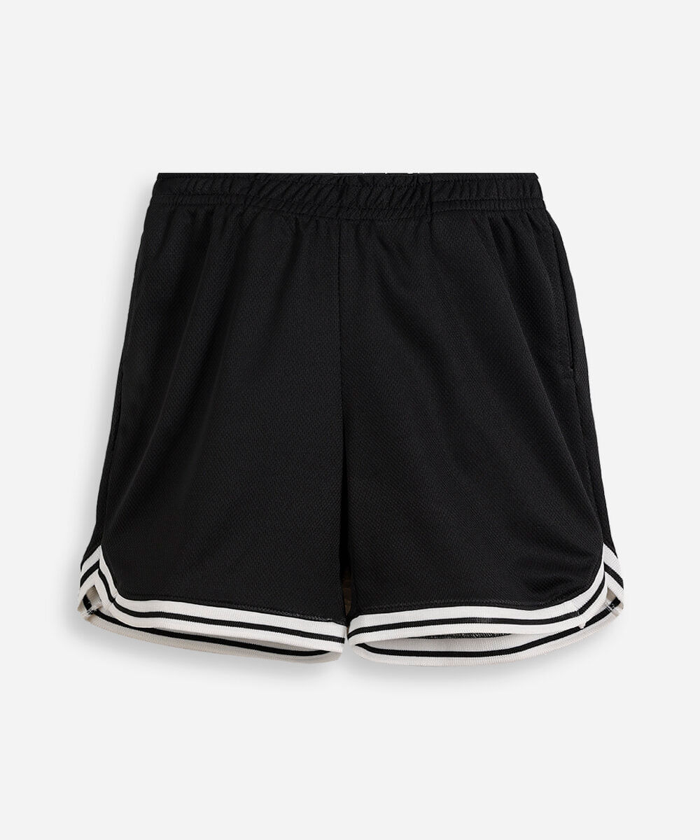 bermuda esportiva infantil texturizada preta