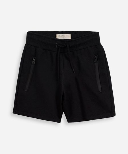 bermuda infantil de algodão com bolsos preto 6 bermuda infantil de algodão com bolsos preto 6