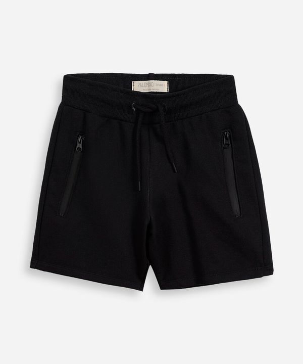 bermuda infantil de algodão com bolsos preto 4