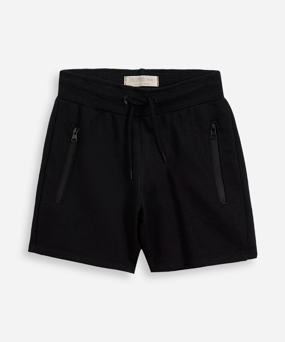 bermuda infantil de algodão com bolsos preto