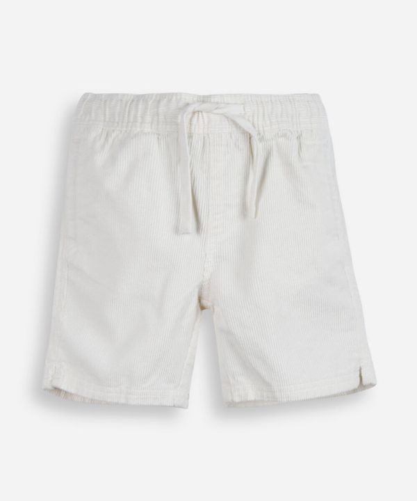 bermuda infantil cotelê cós elástico off white 8