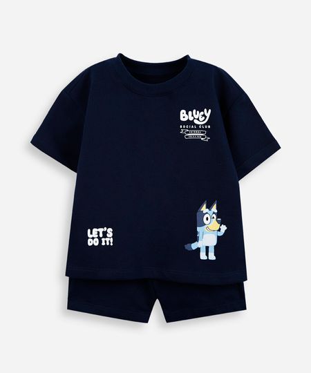 conjunto infantil em algodão bluey azul 3