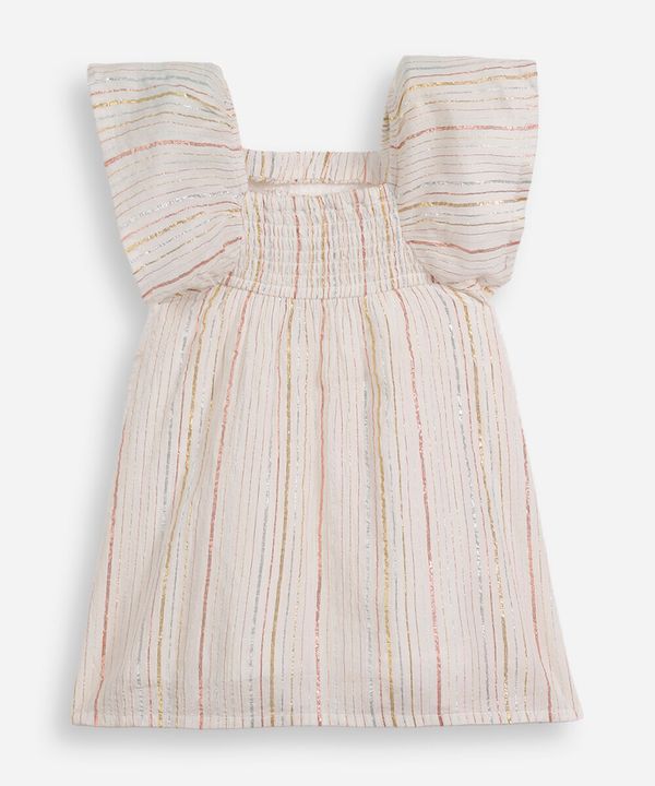 vestido infantil com algodão e lurex listrado off white 2