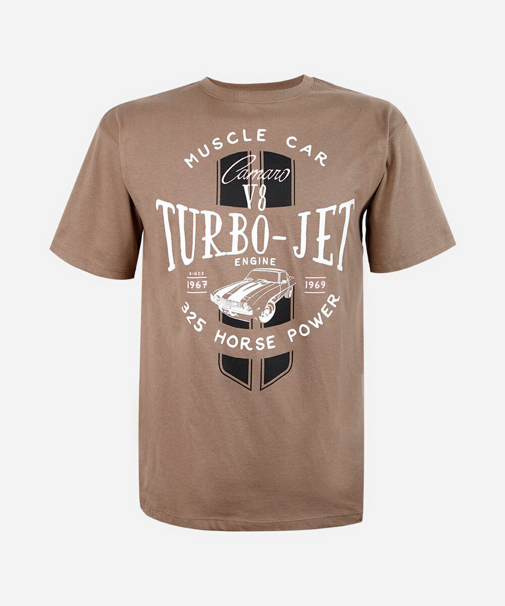 camiseta juvenil de algodão camaro bege