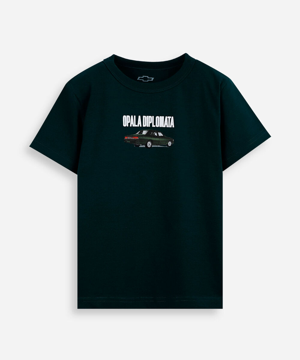 camiseta infantil de algodão opala democrata verde