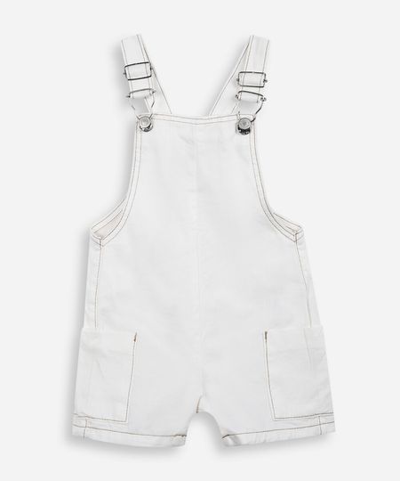 jardineira infantil de sarja off white 1 jardineira infantil de sarja off white 1