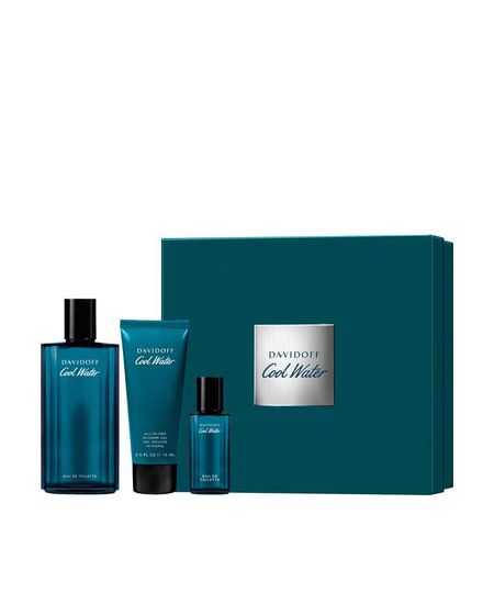 kit perfume masculino davidoff cool water man edt 125ml e 15ml body lotion 75ml UNICO kit perfume masculino davidoff cool water man edt 125ml e 15ml body lotion 75ml UNICO