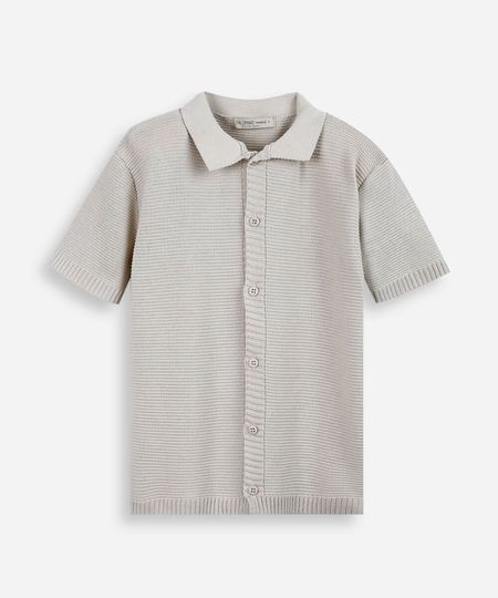 camisa infantil de tricot bege 6